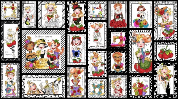 Loralie Nähen Sew Curious Patchworkstoff Frauen Panel