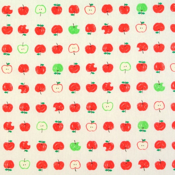 0,6 m Patchworkstoff Cosmo kleine Äpfel rot grün