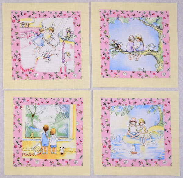 Mädchen 4 kleine Panels Kinder "Best Friends" Set 1