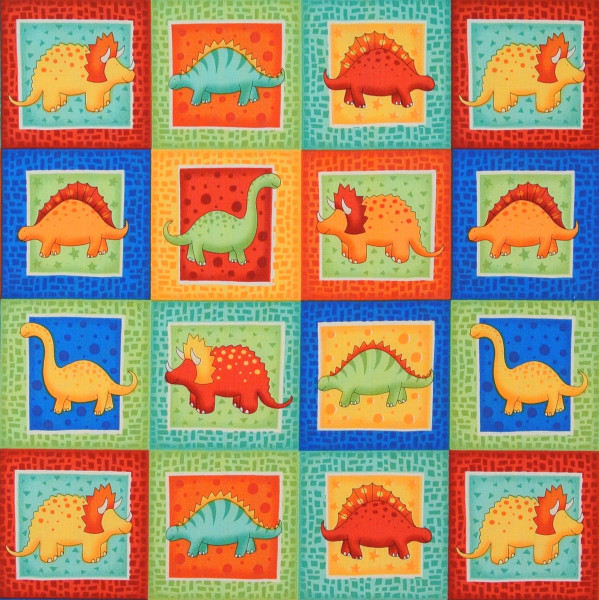 0,40 m Dinosaurier Patchworkstoff Dinos Kinder Bilder