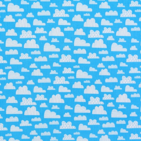 SALE Patchworkstoff On the Go Wolken hellblau