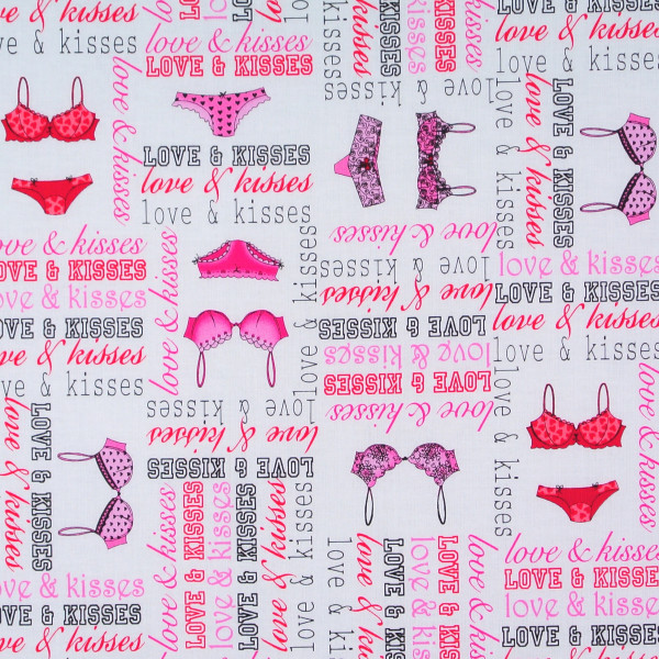 SALE Patchworkstoff Dessous BH Frauen Love and Kisses
