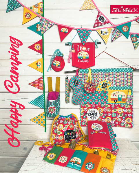 1,45 m DIY Panel Happy Camping "Hawaii" Steinbeck Blumen