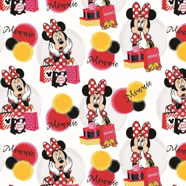 Sale 1,10 m Disney Minnie Mouse Shoppen Lizenzstoff