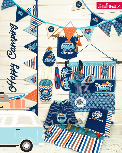 1,45 m DIY Panel Happy Camping "Maritim" Steinbeck