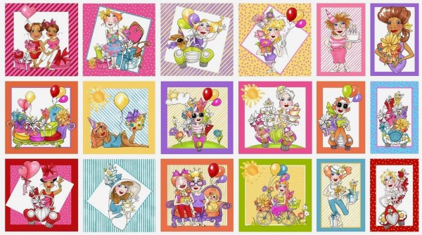 Loralie Patchworkstoff Frauen Feiern "It`s a Party" Panel