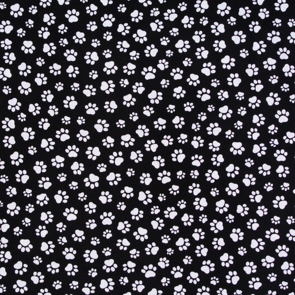 Pfoten Patchworkstoff Katzen Hunde Tiere schwarz