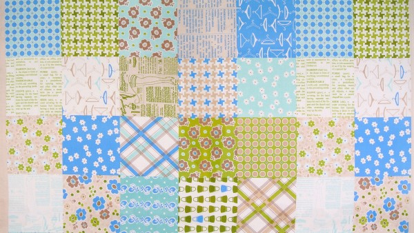 SALE Patchworkstoff Mode Blumen "Millies Closet" türkis