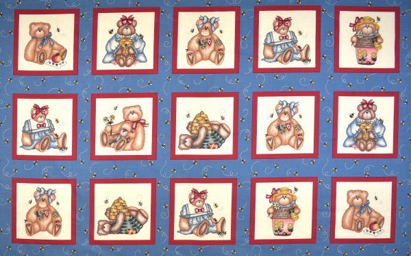 Sale 1,1 m Patchwork Panel Bären Bienen Dianna Marcum Webware