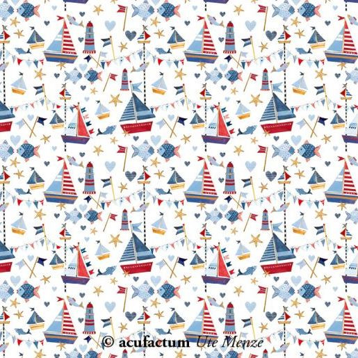 baumwollstoff acufactum maritim segelboote 25