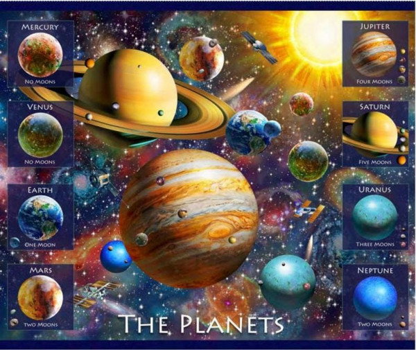 Patchworkstoff Weltraum Planeten "Artworks" Panel