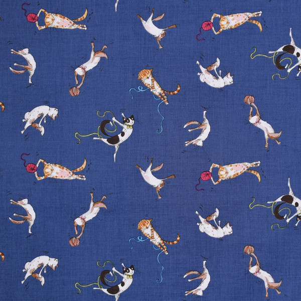 patchworkstoff katzen stricken having a ball clothsworks blau 30