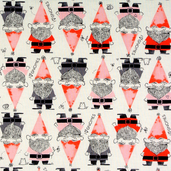 SALE Patchworkstoff Zwerge Home Sweet Gnome