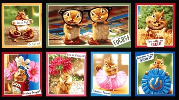 Patchworkstoff Streifenhörnchen Chip Hooray Panel