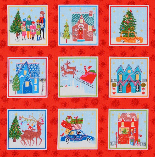 SALE Weihnachten Patchworkstoff "Wonderland" Bilder