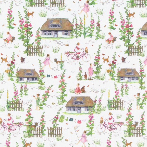 Baumwollstoff acufactum Sommer Kinder Sommerdorf
