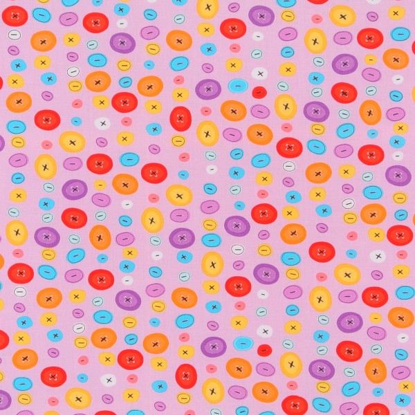 Sale Patchworkstoff bunte Knöpfe "Stitchy Witchy"