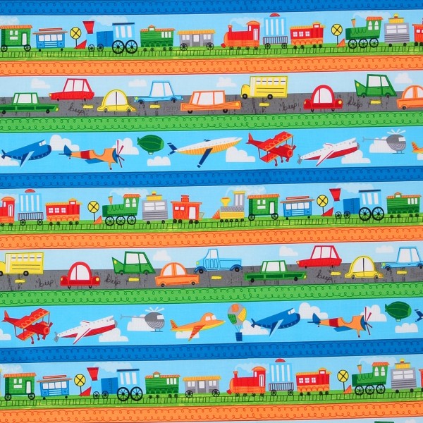 SALE Patchworkstoff On the Go Flugzeuge Bordüren