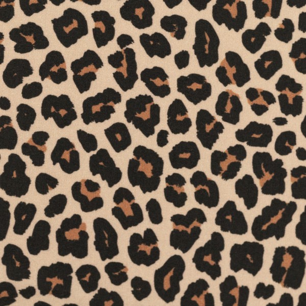 Baumwollstoff Animalprint Webware Tiermuster Leo braun