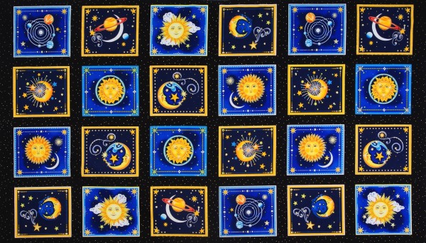 Patchworkstoff Starlight Weltraum Sterne Panel Webware