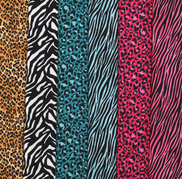 Stoffpaket Animalprint Leoprint Baumwollstoff Webware 6 Stoffe