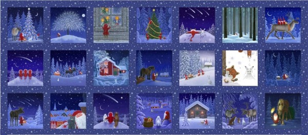 patchworkstoff weihnachten tomte keep believing panel110