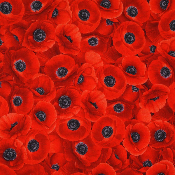 patchworkstoff blumen mohnblumen wild poppy timesless allover rot 30