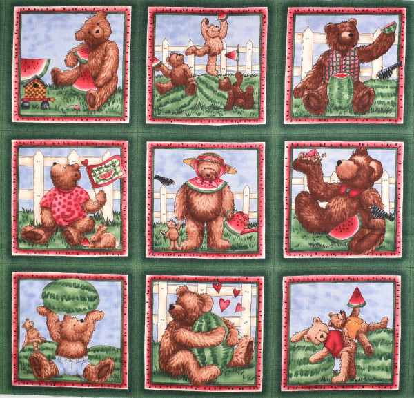 Patchwork Bären "Slice of Summer" Melonen kleine Bilder T. Kogut