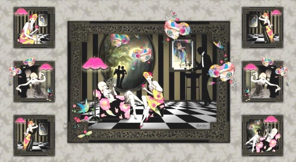 Patchworkstoff Tanzen Dance and Romance Paare Panel