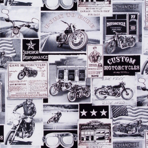 Motorräder Biker Shops Patchworkstoff Männer "Motorcycle"