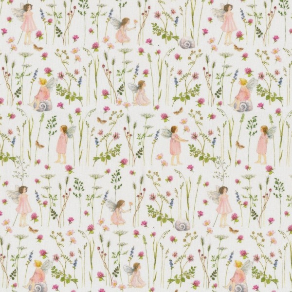Baumwollstoff Elfengarten Feen rosa acufactum