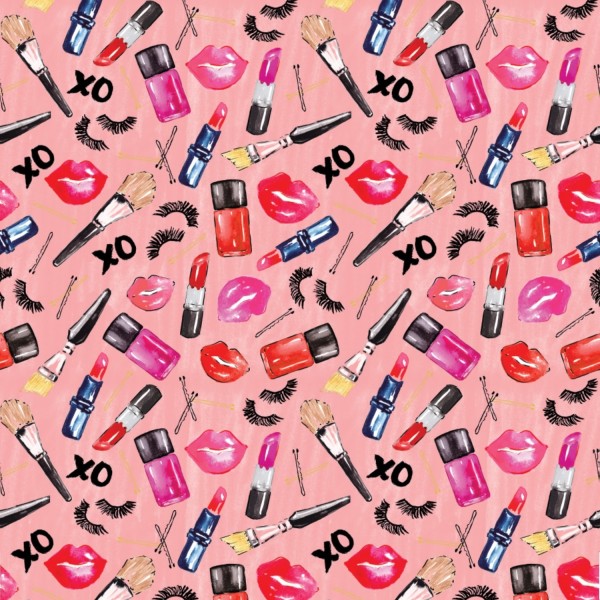 Patchworkstoff Make Up Lippenstifte City Girl rosa