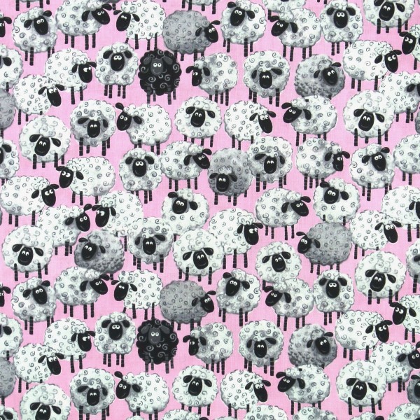 Schafe Schäfchen Susybee Lewe Patchworkstoff rosa