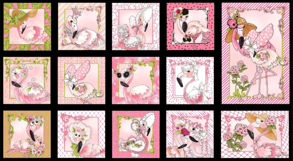 Loralie Flamingos Patchworkstoff "Flams" Panel Webware