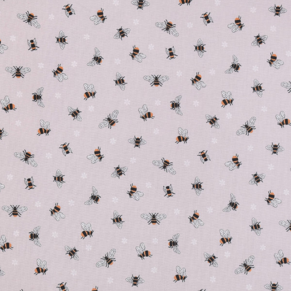 Patchworkstoff Bienen Biene "Queen Bee" hellbeige Webware