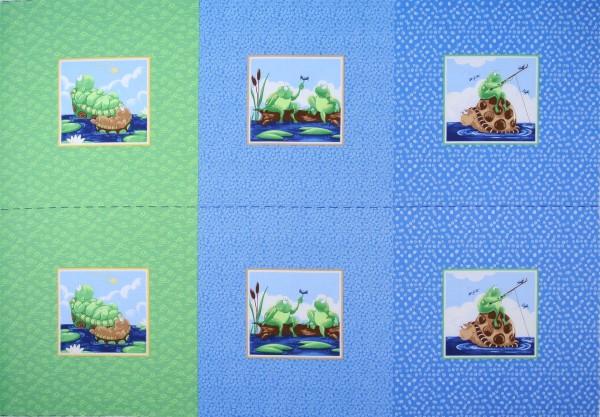 Susybee Schildkröten Frösche Panel 75 cm