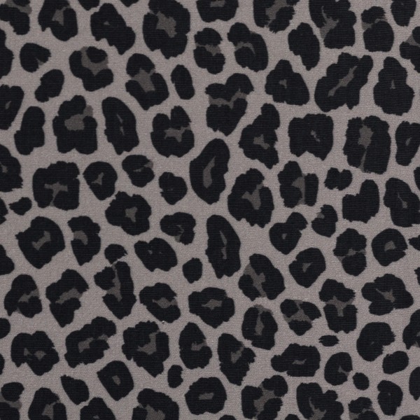 Baumwollstoff Animalprint Tiermuster Leo grau Webware