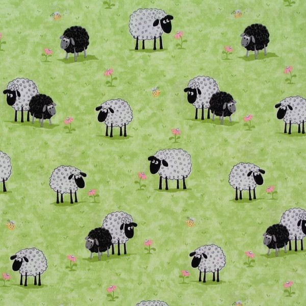 patchworkstoff schafe susybee lewe blumen rosa 30