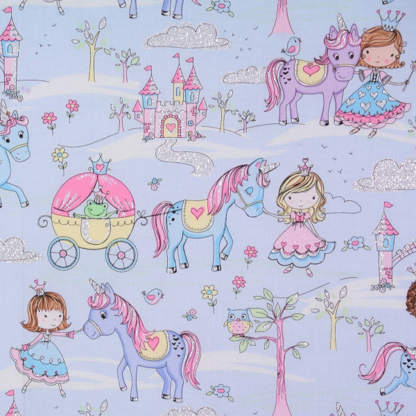 Prinzessin Patchworkstoff Her Majesty Einhörner Glitter
