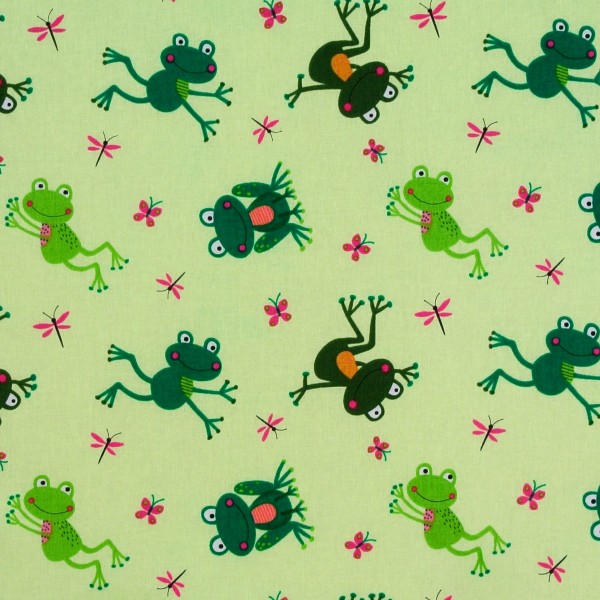 1,5 m Baumwollstoff Frosch Frösche Froschteich