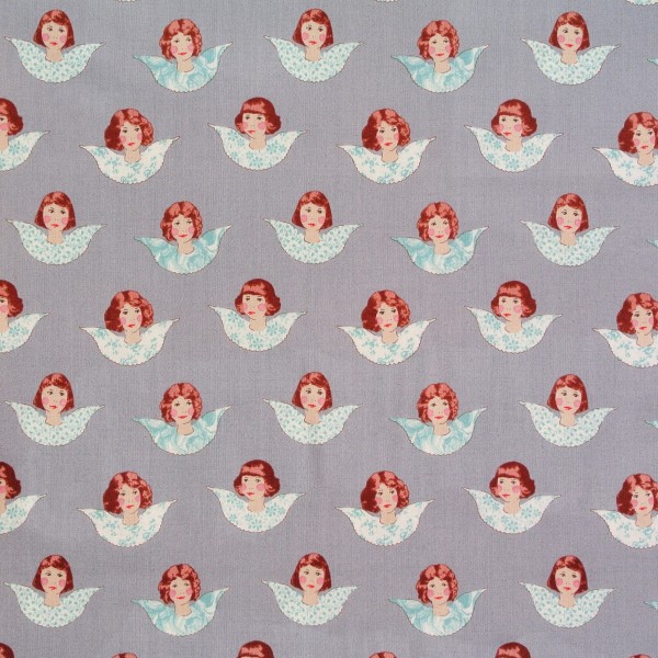 0,85 m Tilda Patchworkstoff Engel grau "Old Rose"
