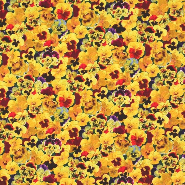 Stiefmütterchen Garten "Lovely Pansies" Blumen gelb Webware