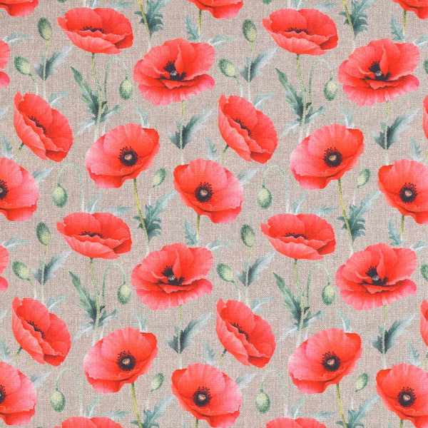 Dekostoff Mohn Mohnblumen Sommer Webware