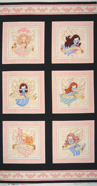 SALE Patchworkstoff romantische Engel Healing Hearts Panel