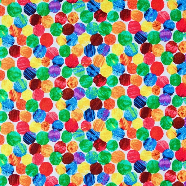 patchworkstoff raupe nimmersatt kinderstoff bunte punkte 20