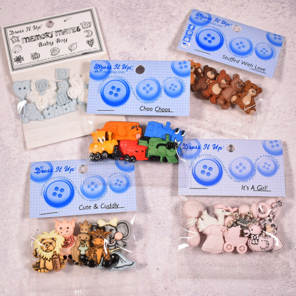 SALE Dekoknöpfe Fahrzeuge Baby Bären Dress it up Kinder Set 2