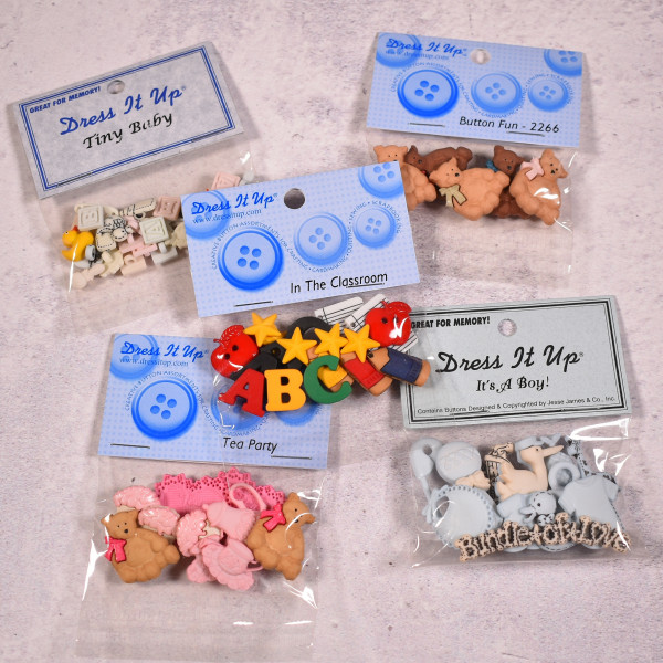 SALE Dekoknöpfe Schule Dress it up Knöpfe Kinder Set 1