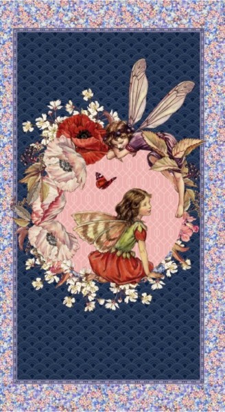 Elfen Flower Fairies "Elderberry" Patchworkstoff Panel