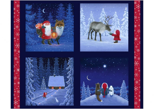 patchworkstoff weihnachten tomte keep believing kissen panel 110