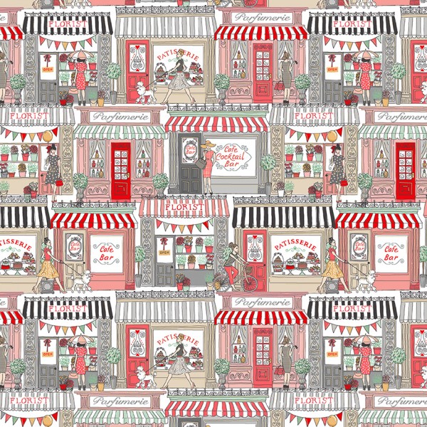 Patchworkstoff Makower Pamper Frauen kleine Geschäfte Webware